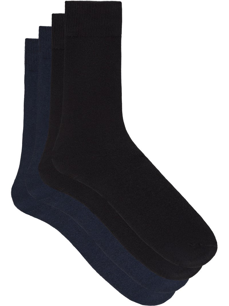 Lot de 2 paires de mi-chaussettes Thermo Bleu nuit - Kiabi