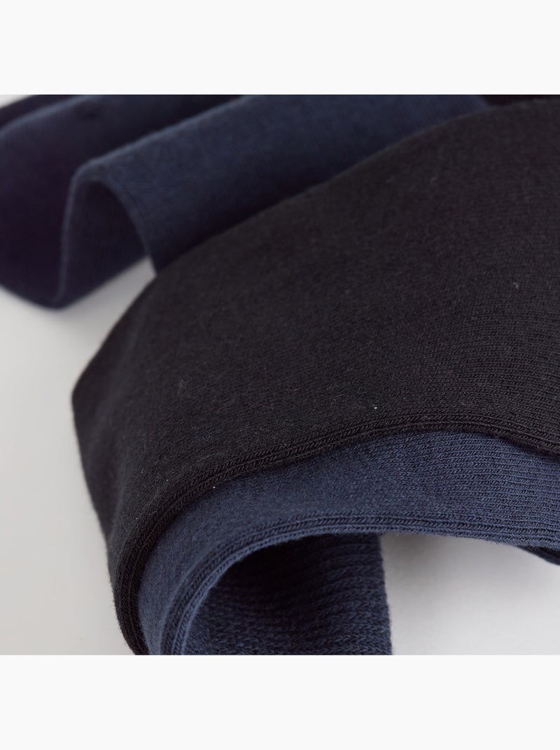 Lot de 2 paires de mi-chaussettes Thermo Bleu nuit - Kiabi