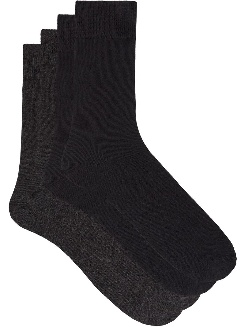 Lot de 2 paires de mi-chaussettes Thermo Gris foncé - Kiabi