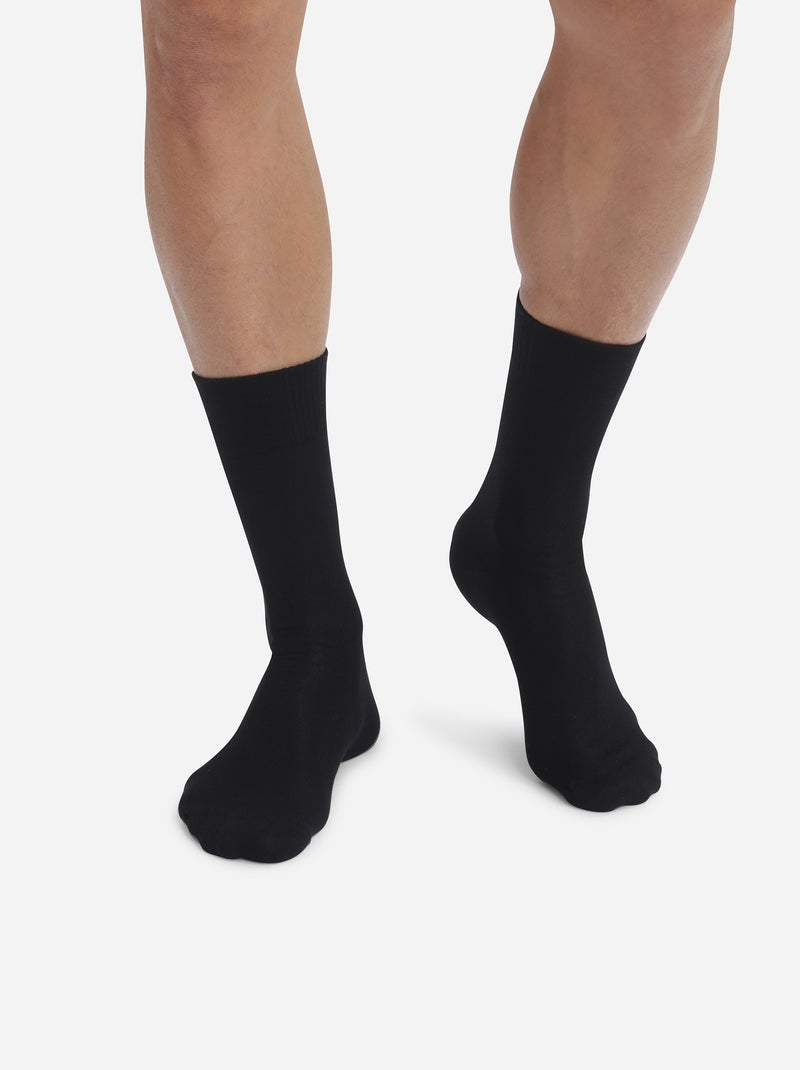 Lot de 2 Paires de Mi-Chaussettess Bambou Noir - Kiabi
