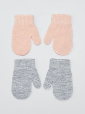 Moufles Bébé Anti-perte Avec Cordon - 2 Paires En Laine Douce, Taille Unique 0-3 Ans - Design Animaux Mignons, Idéal Pour L'hiver