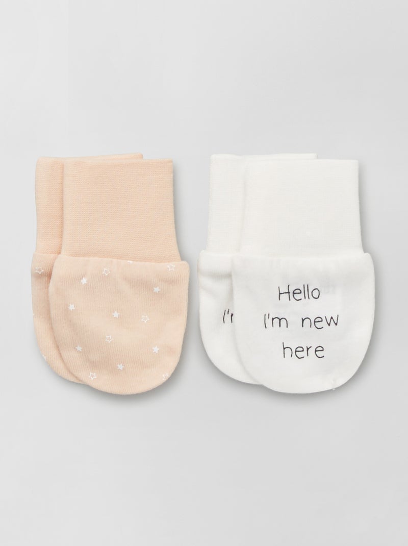 Lot de 2 paires de moufles rose - Kiabi