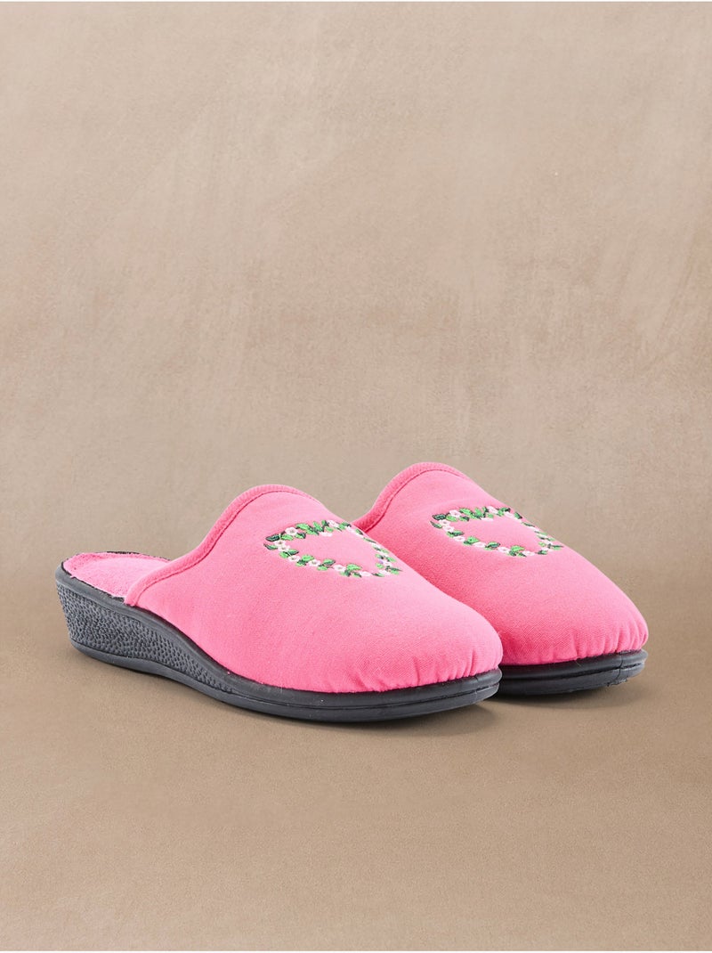 Lot de 2 paires de mules brodées - PEDICONFORT Bleu Rose - Kiabi