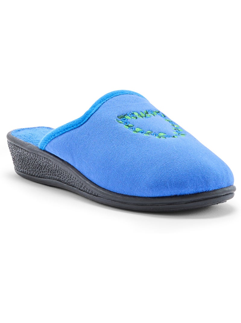 Lot de 2 paires de mules brodées - PEDICONFORT Bleu Rose - Kiabi
