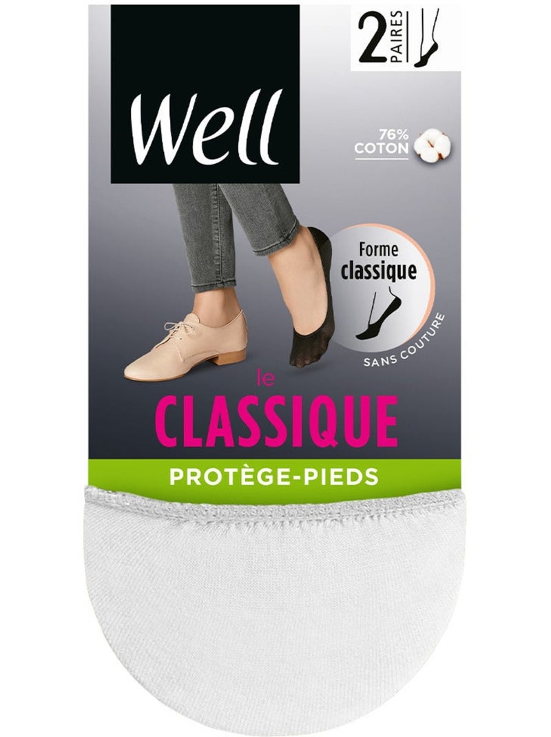 Lot de 2 paires de protège-pieds "LE CLASSIQUE" Blanc - Kiabi