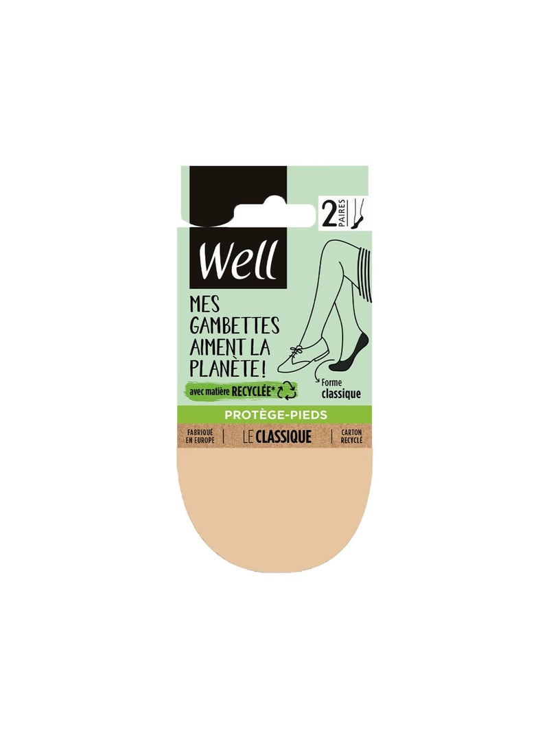 Lot de 2 paires de protège-pieds MES GAMBETTES AIMENT LA PLANÈTE Beige - Kiabi