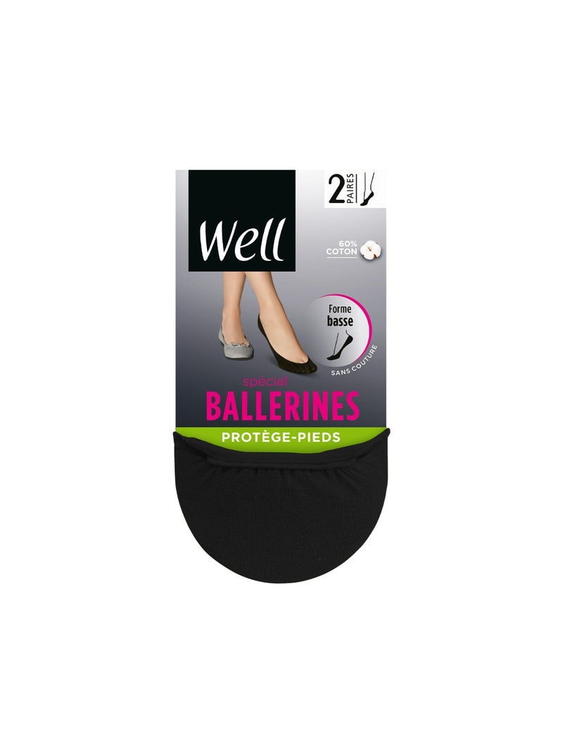 Lot de 2 paires de protège-pieds SPÉCIAL BALLERINES Noir - Kiabi