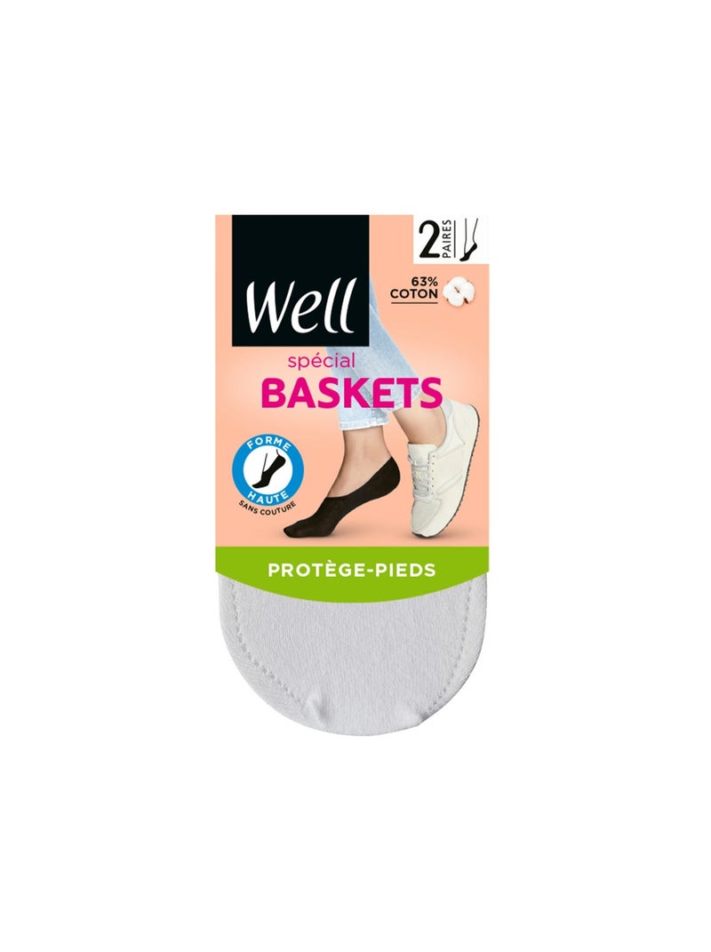 Lot de 2 paires de protège-pieds SPÉCIAL BASKETS Blanc - Kiabi