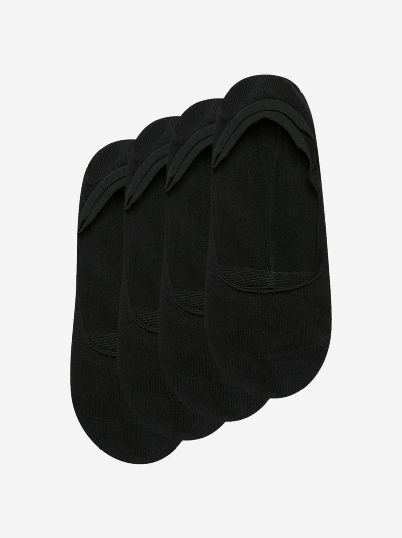 Lot de 2 paires de Protèges-Pieds Basique Coton Noir - Kiabi