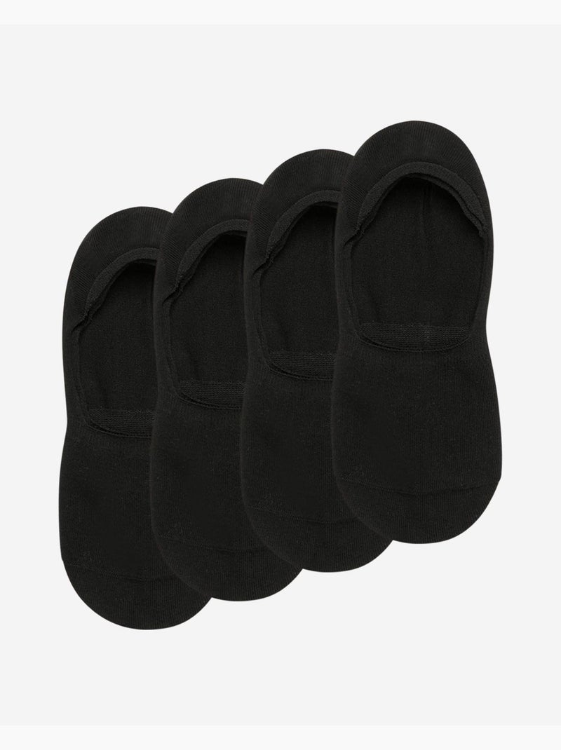 Lot de 2 Paires de Protèges-Pieds Basique Coton Noir - Kiabi