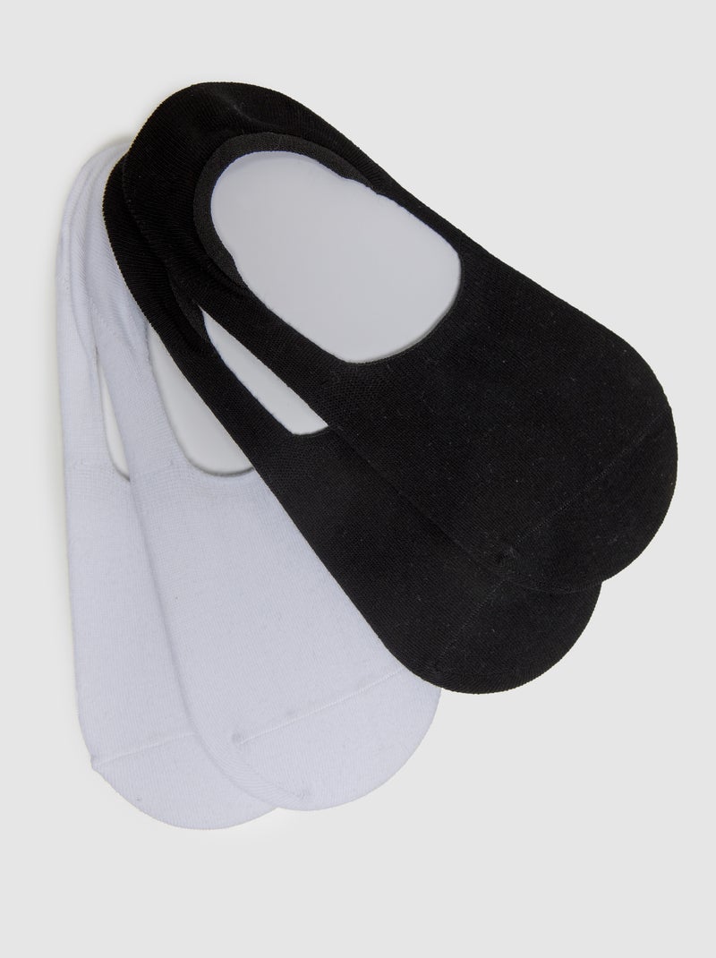 Lot de 2 Paires de Protèges-Pieds Baskets Basique Coton Multicolore - Kiabi