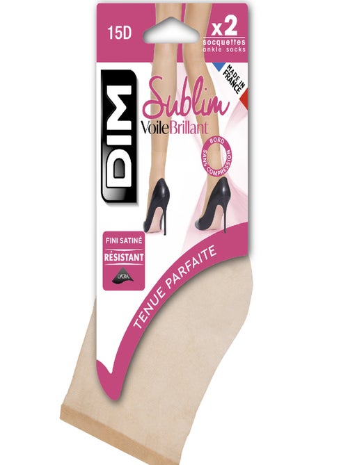 Lot de 2 paires de Socquettes 15D Sublim - Kiabi