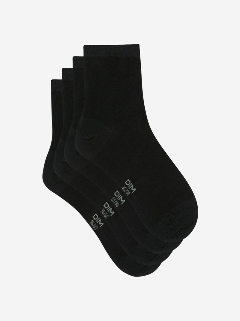 Lot de 2 Paires de Socquettes Basique Coton Noir - Kiabi