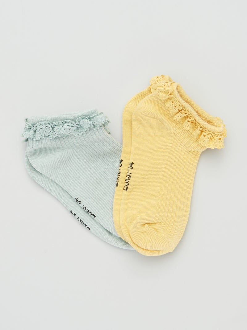 Lot de 2 paires de socquettes Bleu - Kiabi