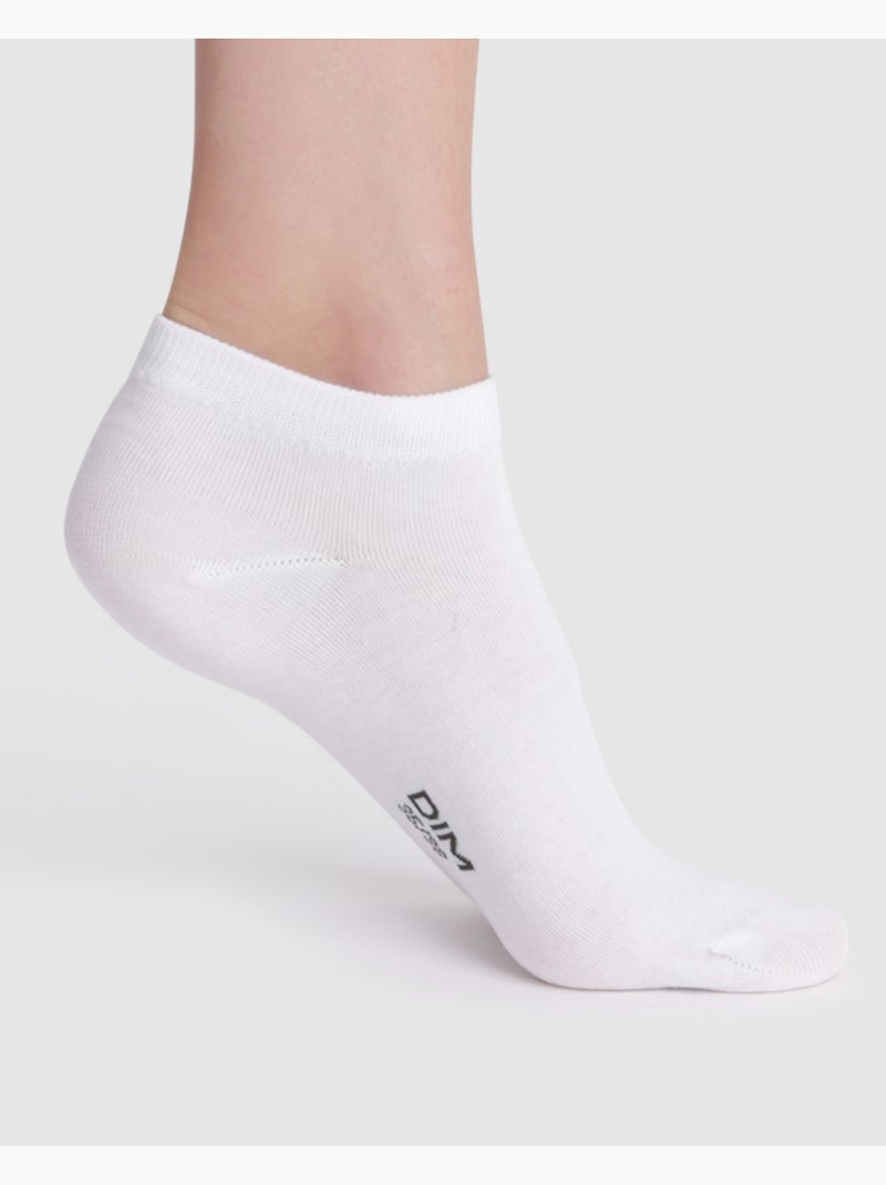 Lot de 2 Paires de Socquettes Courtes Basique Coton Blanc - Kiabi