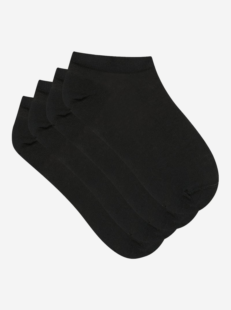 Lot de 2 Paires de Socquettes Courtes Light Coton Noir - Kiabi