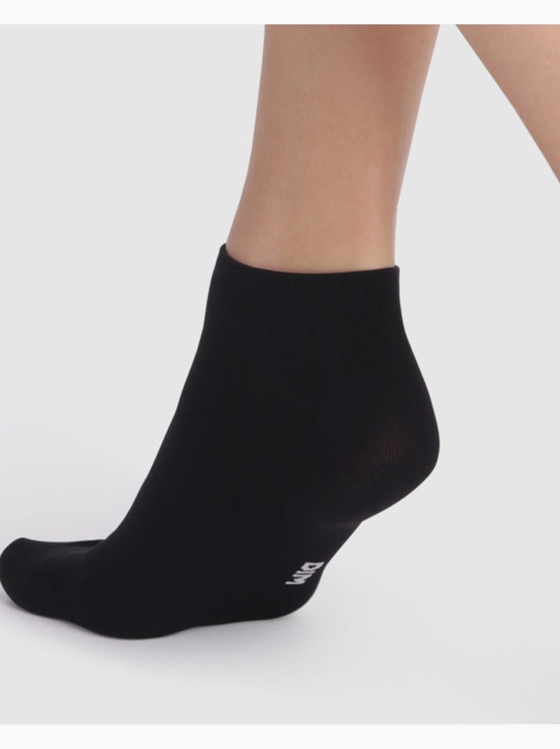 Lot de 2 Paires de Socquettes Courtes Skin Noir - Kiabi
