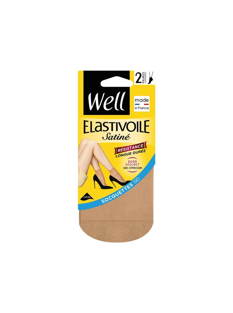 Lot de 2 paires de socquettes ELASTIVOILE Beige - Kiabi