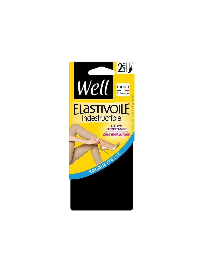 Lot de 2 paires de socquettes ELASTIVOILE Noir - Kiabi