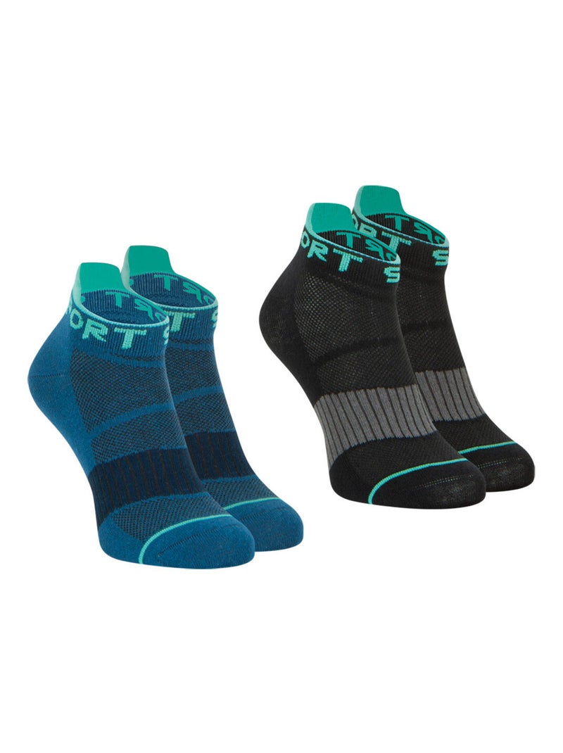 Lot de 2 paires de socquettes homme Running Athena Bleu - Kiabi