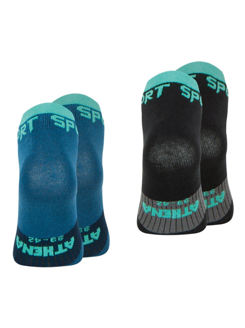 Lot de 2 paires de socquettes homme Running Athena Bleu - Kiabi