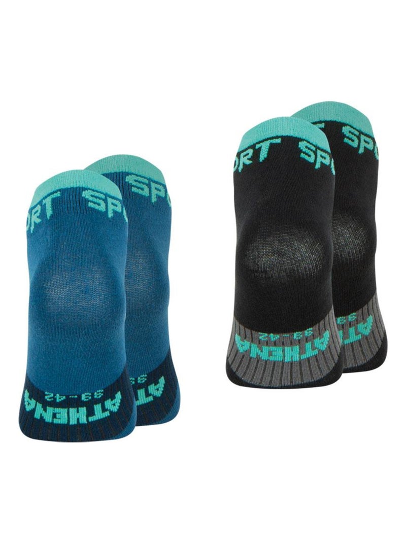 Lot de 2 paires de socquettes homme Running Athena Noir - Kiabi