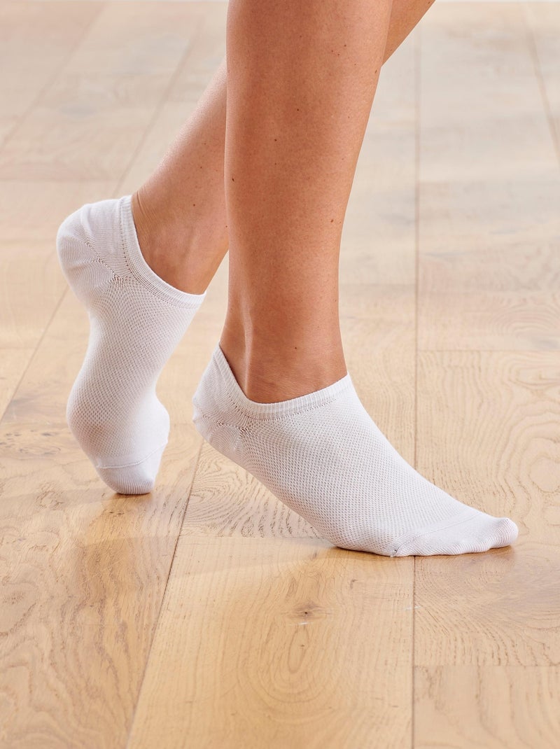 Lot de 2 paires de socquettes mixtes et invisibles Climatyl - Damart Blanc - Kiabi