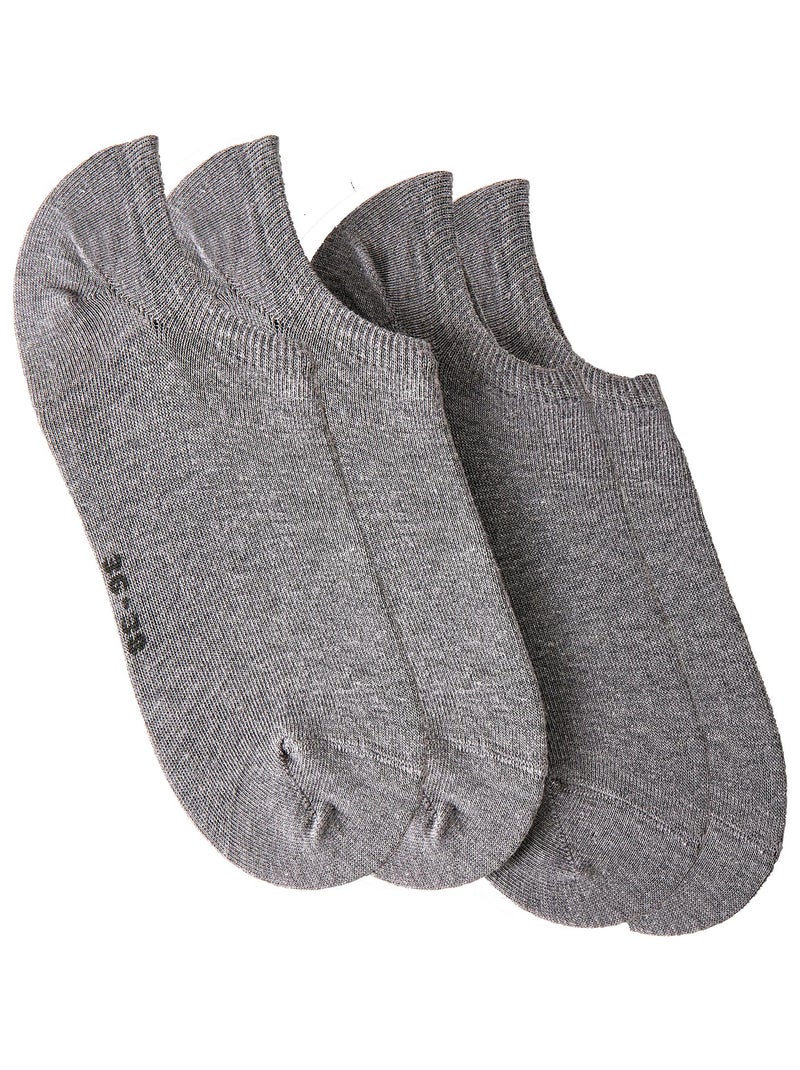 Lot de 2 paires de socquettes mixtes invisibles - Damart Gris chiné - Kiabi