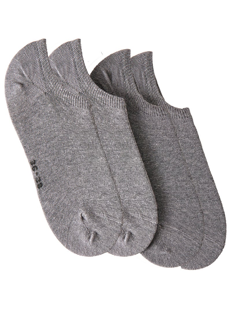 Lot de 2 paires de socquettes mixtes invisibles - Damart Gris - Kiabi