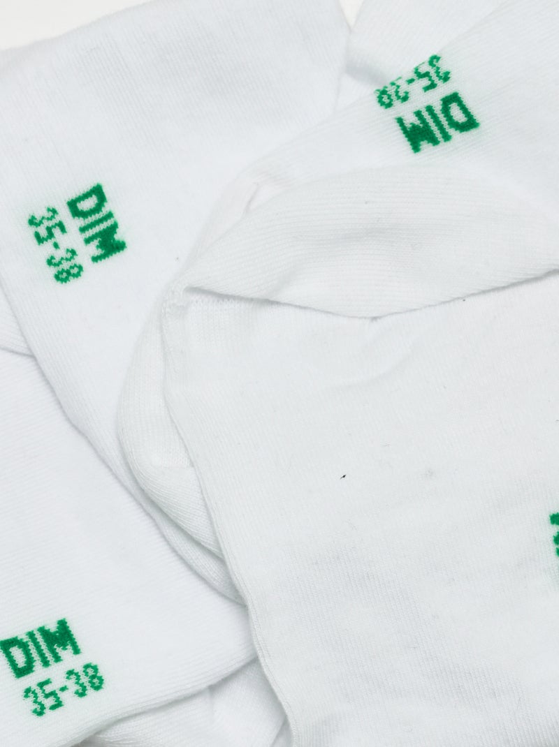 Lot de 2 paires de socquettes unies Gots Good Socks Blanc - Kiabi