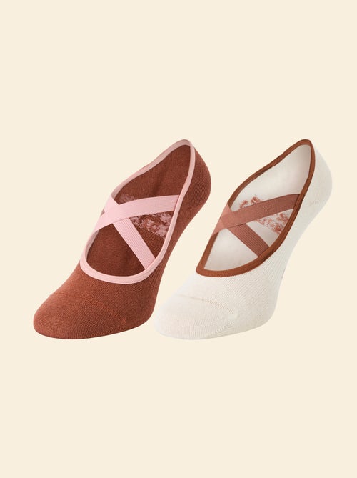 Lot de 2 paires de soquettes yoga (ekstract) en coton - Kiabi