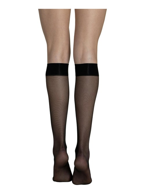 Lot de 2 paires mi-bas 15 DEN Pretty - Kiabi