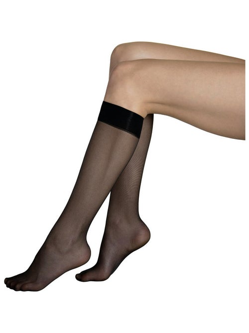 Lot de 2 paires mi-bas 15 DEN Pretty - Kiabi