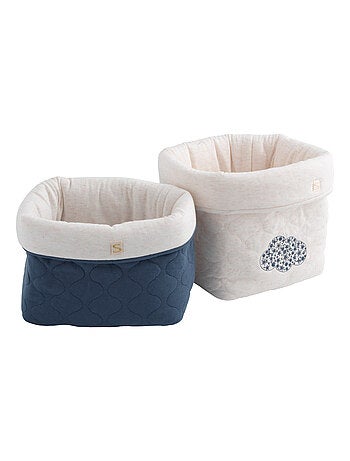 Lot de 2 panières de rangement en coton matelassé - SAUTHON