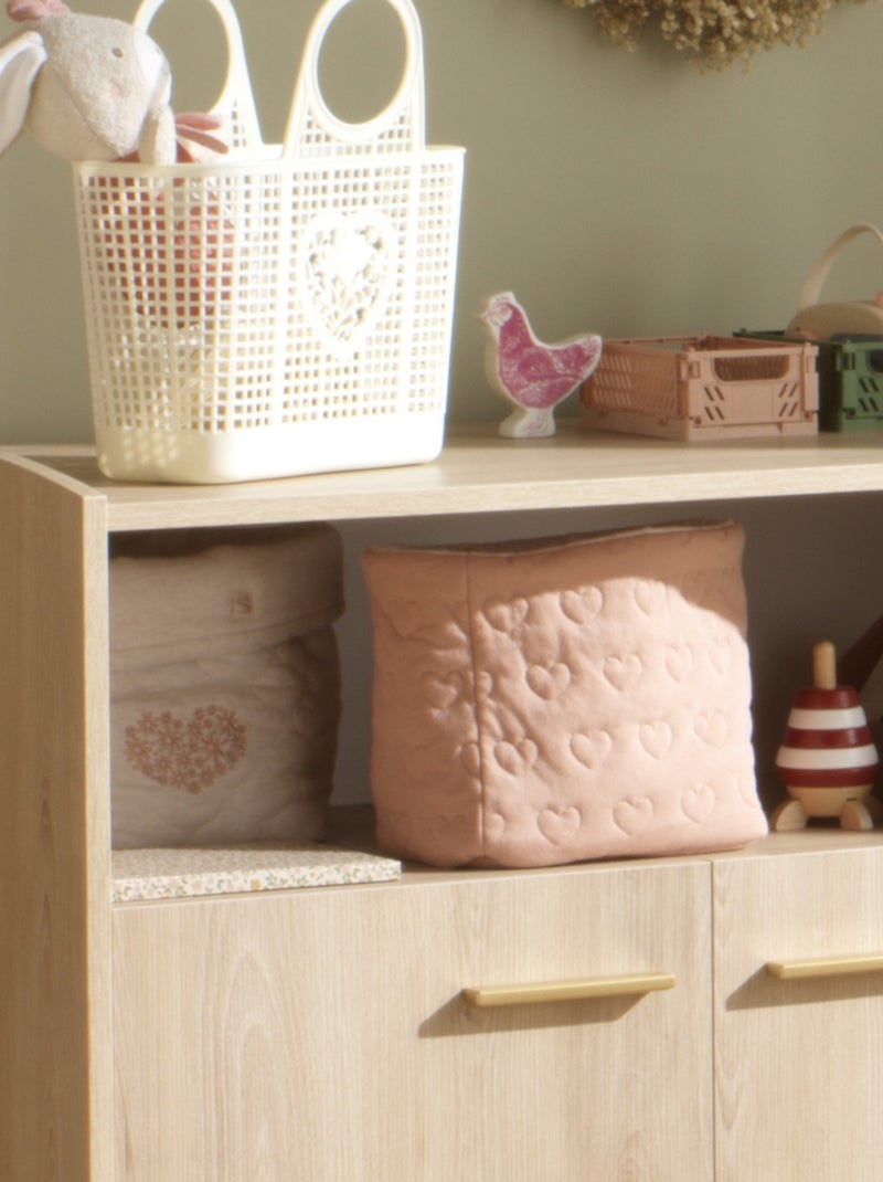 Lot de 2 panières de rangement en coton matelassé - SAUTHON Blanc Rose - Kiabi