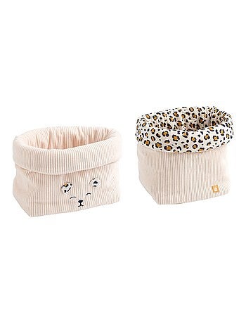 Lot de 2 panières de rangement en velours côtelé - SAUTHON