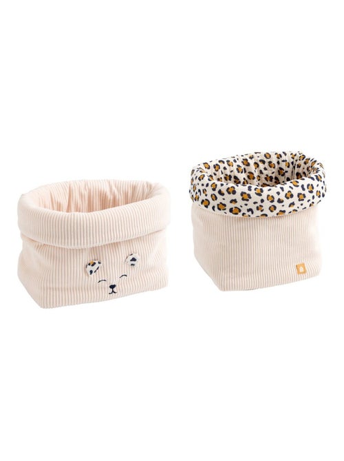 Lot de 2 panières de rangement en velours côtelé - SAUTHON - Kiabi