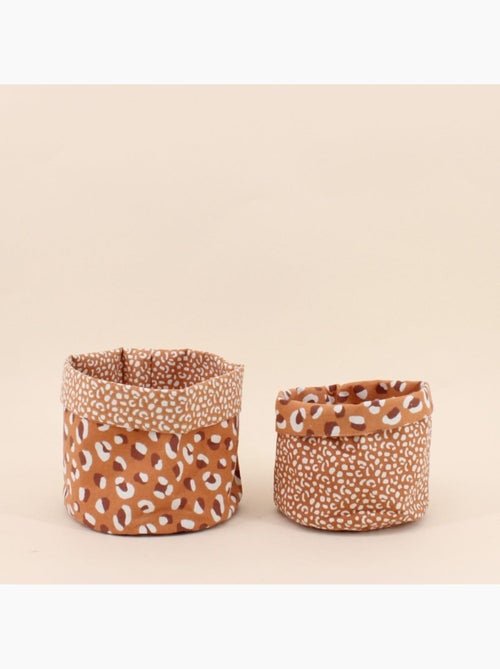 Lot de 2 panières imprimé léopard - Kiabi