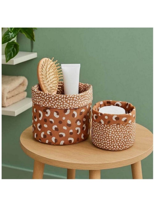 Lot de 2 panières imprimé léopard - Kiabi