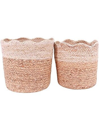 Lot de 2 paniers à corolle en jacinthe et maïs