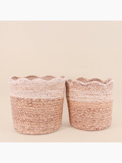 Lot de 2 paniers à corolle en jacinthe et maïs - Kiabi
