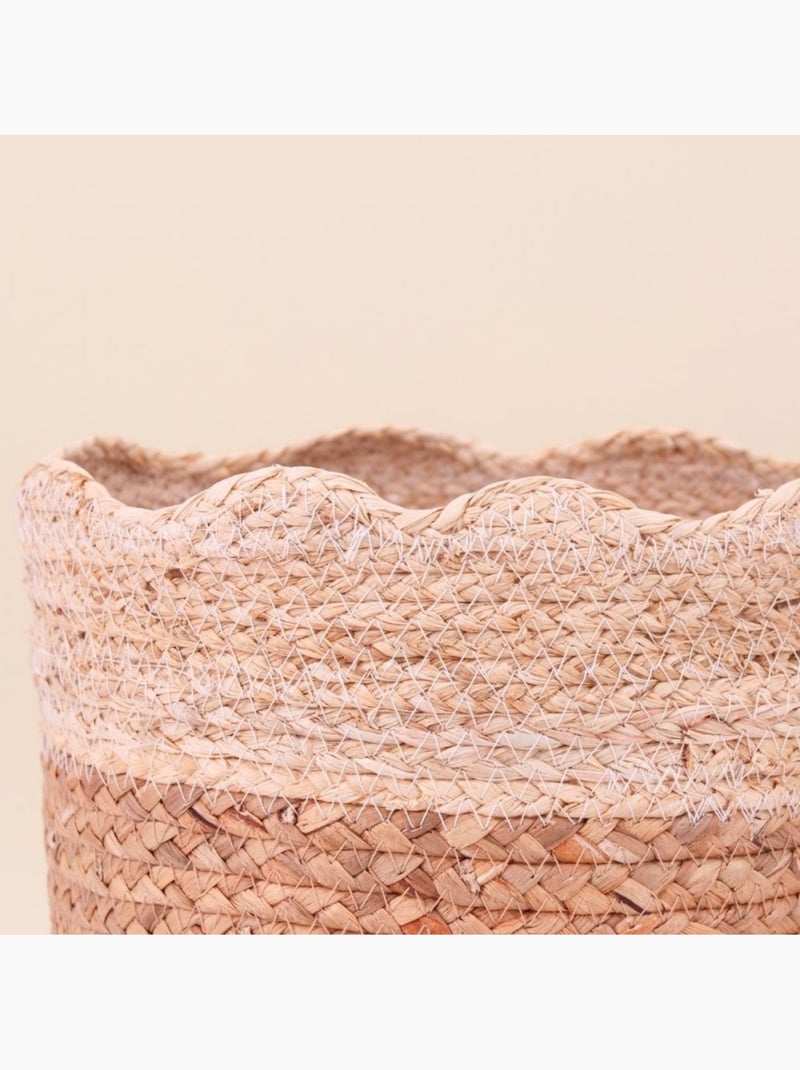 Lot de 2 paniers à corolle en jacinthe et maïs Beige - Kiabi