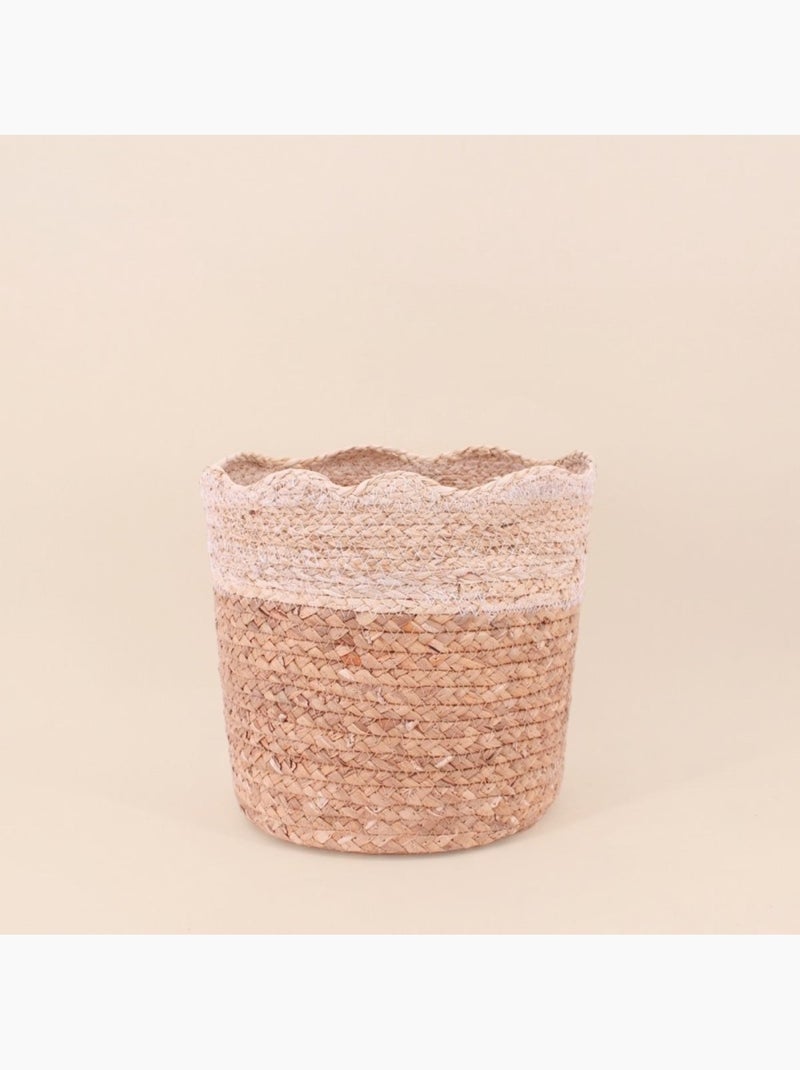 Lot de 2 paniers à corolle en jacinthe et maïs Beige - Kiabi
