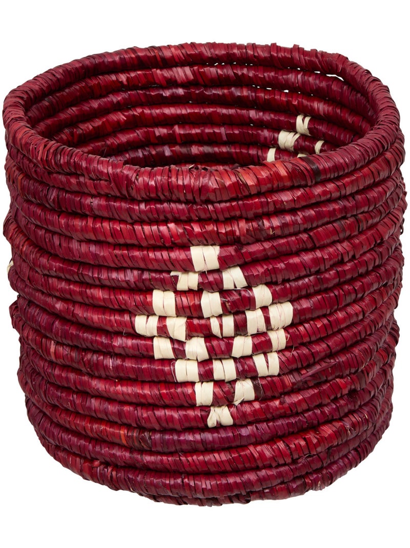 Lot de 2 paniers avec couvercle en paille tressée SIEN Terracotta - Kiabi