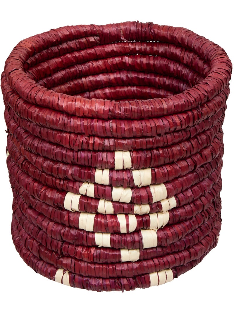 Lot de 2 paniers avec couvercle en paille tressée SIEN Terracotta - Kiabi