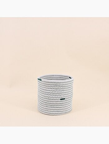 Lot de 2 paniers blancs en corde