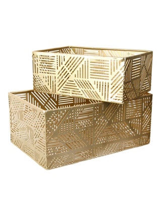 Lot de 2 paniers de rangement en métal