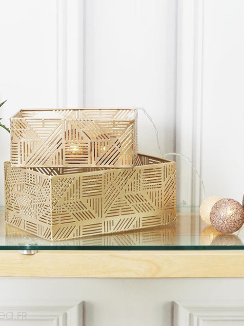Lot de 2 paniers de rangement en métal - Kiabi