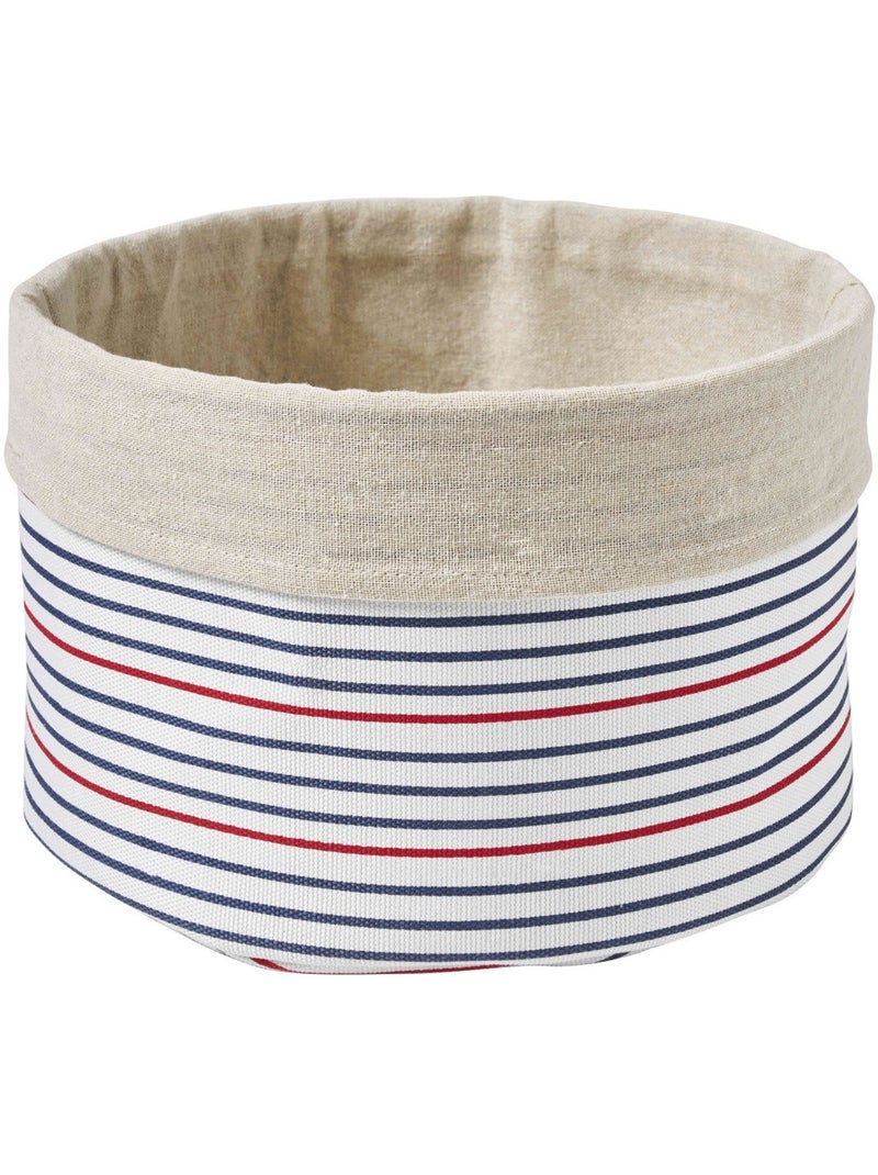 Lot de 2 paniers de rangement en polycoton rayés MAGELLAN - 27x27x17 cm Bleu Rouge - Kiabi