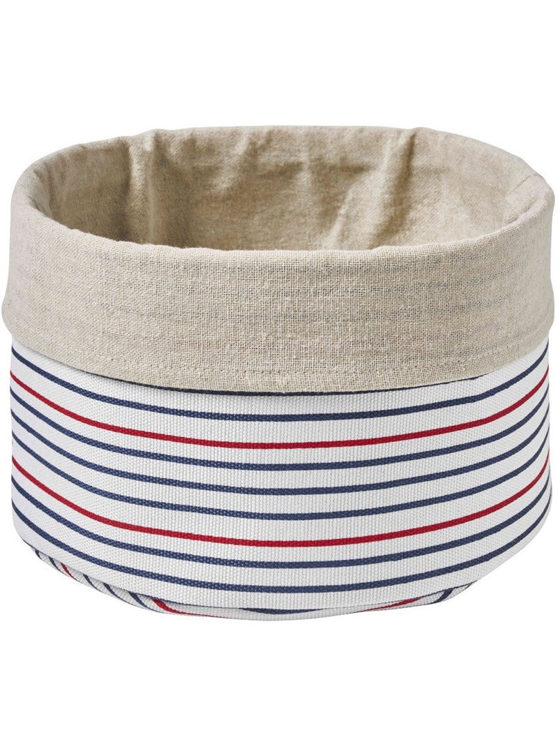 Lot de 2 paniers de rangement en polycoton rayés MAGELLAN - 27x27x17 cm Bleu Rouge - Kiabi